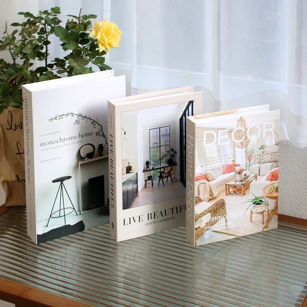 Set of 3 Decorative Faux Books for Shelf & Coffee Table Styling