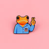 Cute Frog Enamel Pin with Sarcastic Quote