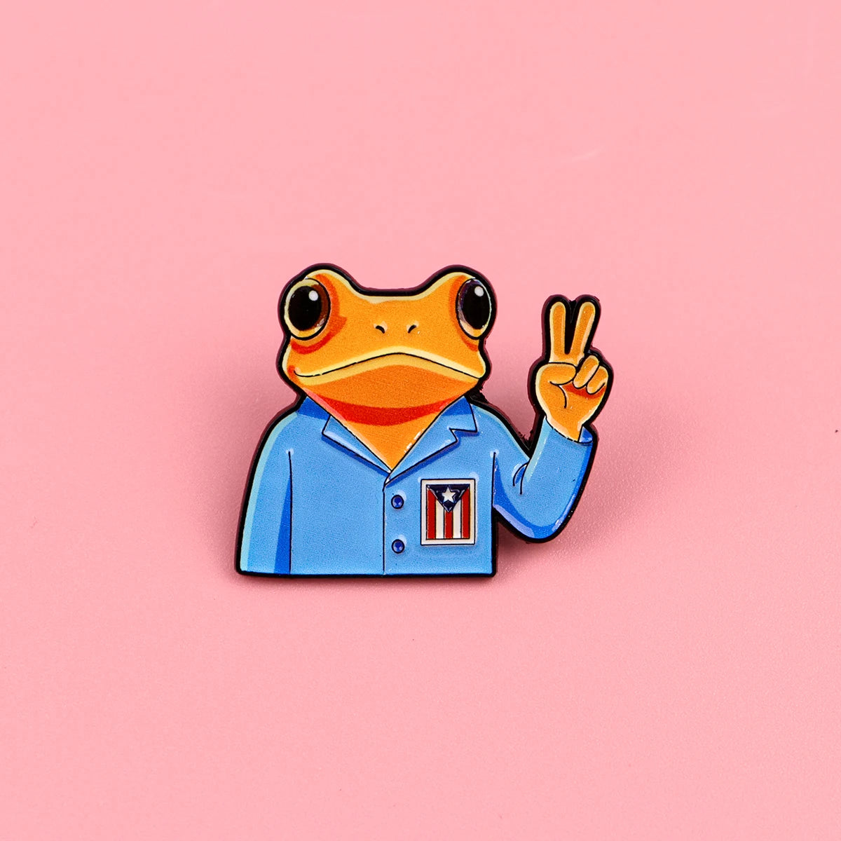 Cute Frog Enamel Pin with Sarcastic Quote
