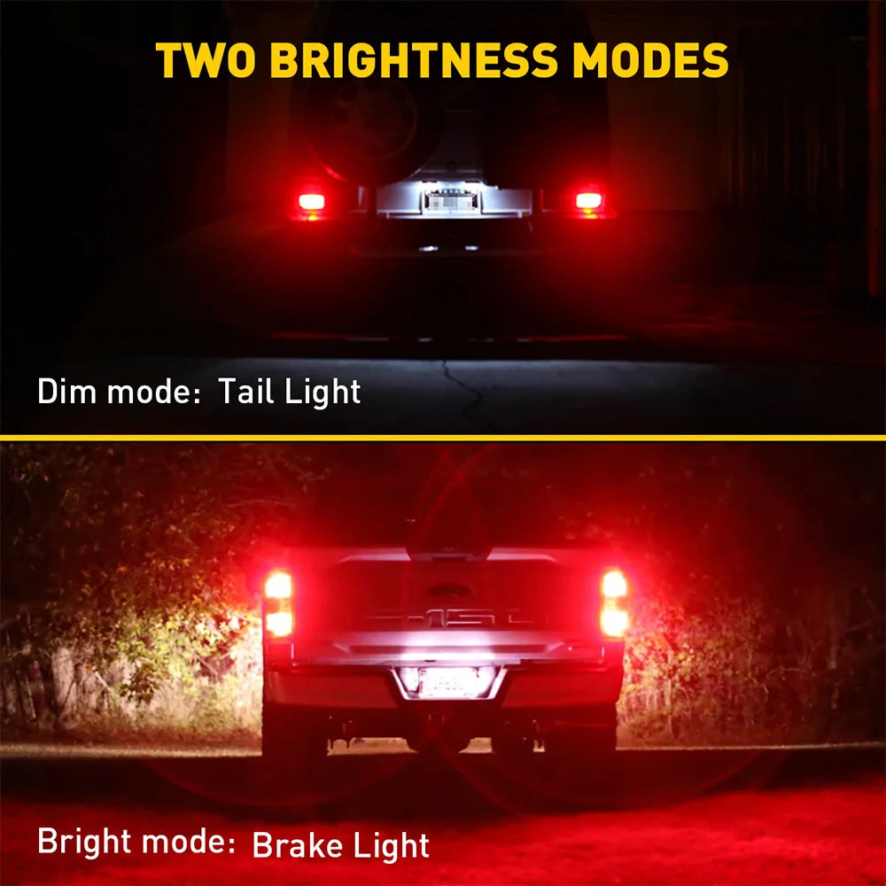 Red LED Brake and Tail Light Bulbs with Dual Brightness Modes