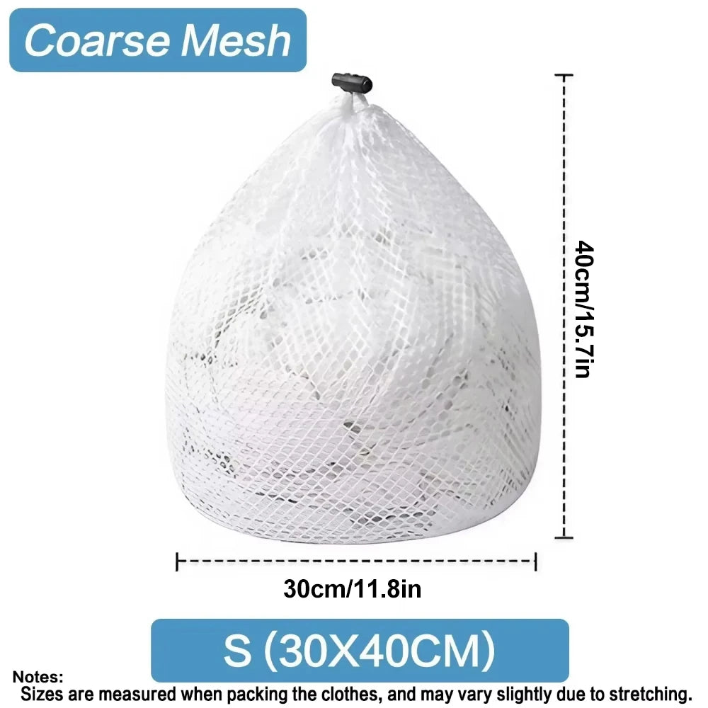 Mesh Laundry Bags with Drawstring – Set of 4 Sizes for Delicates, Jeans & Blankets