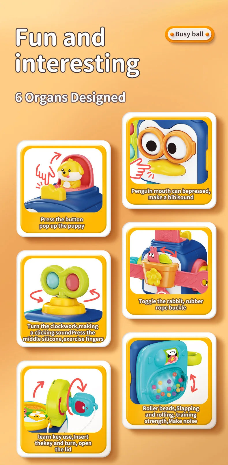 Montessori Busy Cube - Sensory Activity Toy for Toddlers