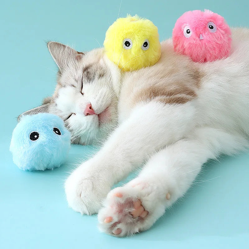 Interactive Plush Cat Toy Ball with Realistic Animal Sounds