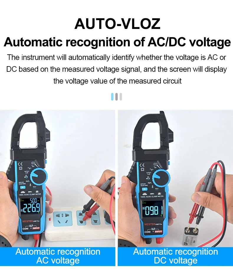 1000A True RMS Digital Clamp Meter with NCV Detection