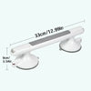 A white non-slip suction grab bar mounted on a wall, shown with dimensions 33cm/12.99in and 9cm/3.54in.