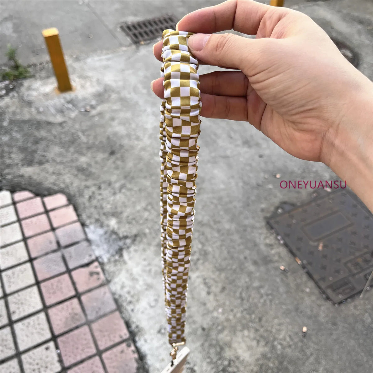 Elegant Gold Keychain Lanyard with Adjustable Neck Strap