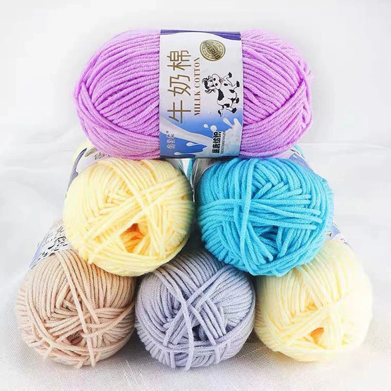 Milk Cotton Crochet Yarn – Soft, Durable Knitting Thread in 91 Colors