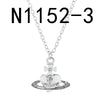 Rhinestone Heart & Saturn Pendant Jewelry Set