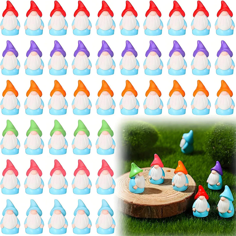 Mini Resin Gnome Figurines (Set of 10)