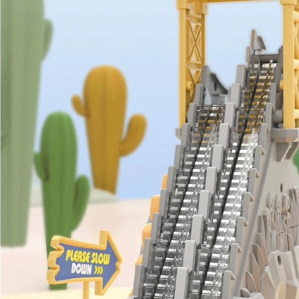 Dinosaur Stair Climbing Race Track Toy with Lights and Music