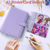 A5 PU Leather Photo & Card Organizer Binder with 4-Pocket Sleeves