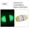 A spool of bright green glow-in-the-dark polyester yarn for knitting and crochet