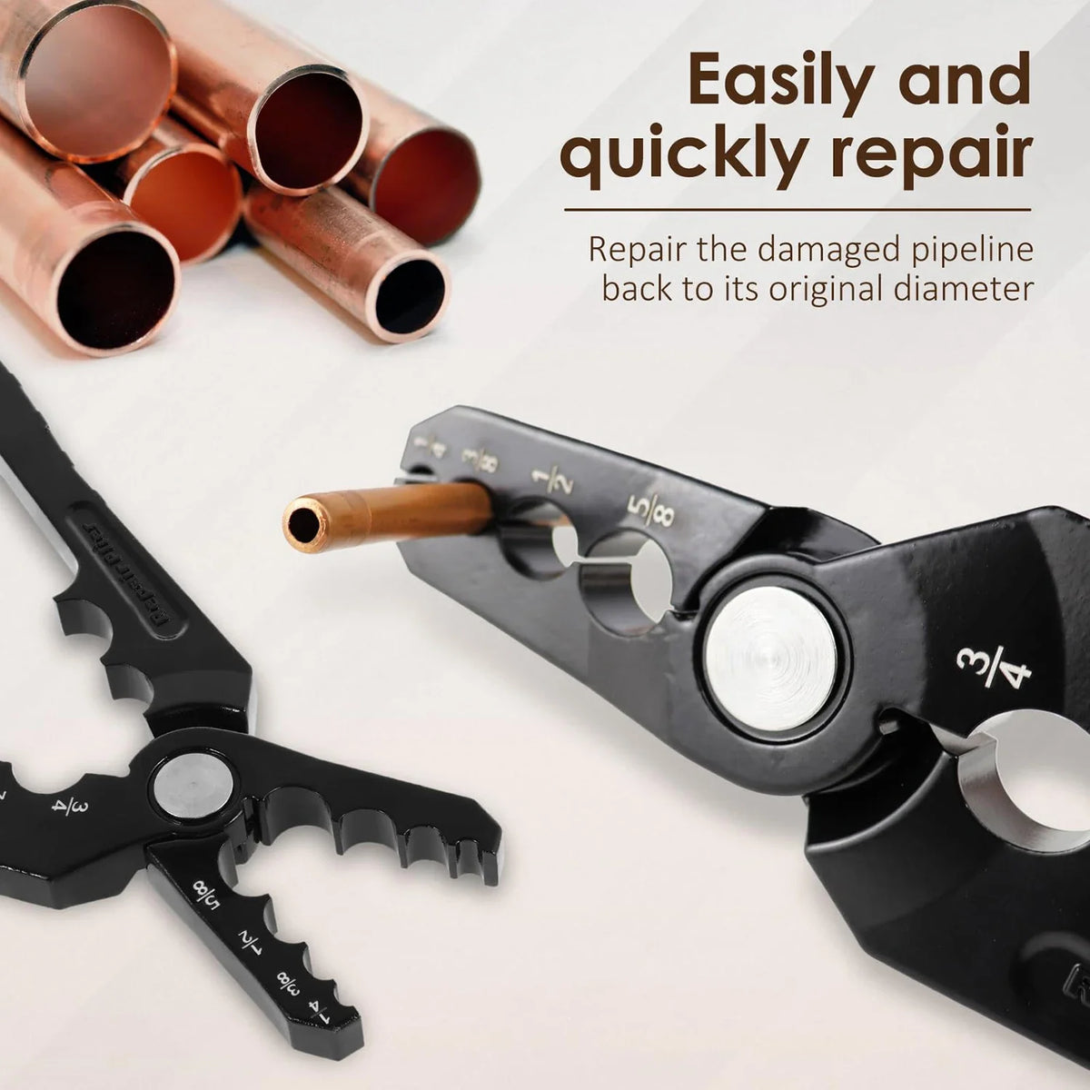 6-Position Tube Repair Pliers for Copper and Aluminum Pipes