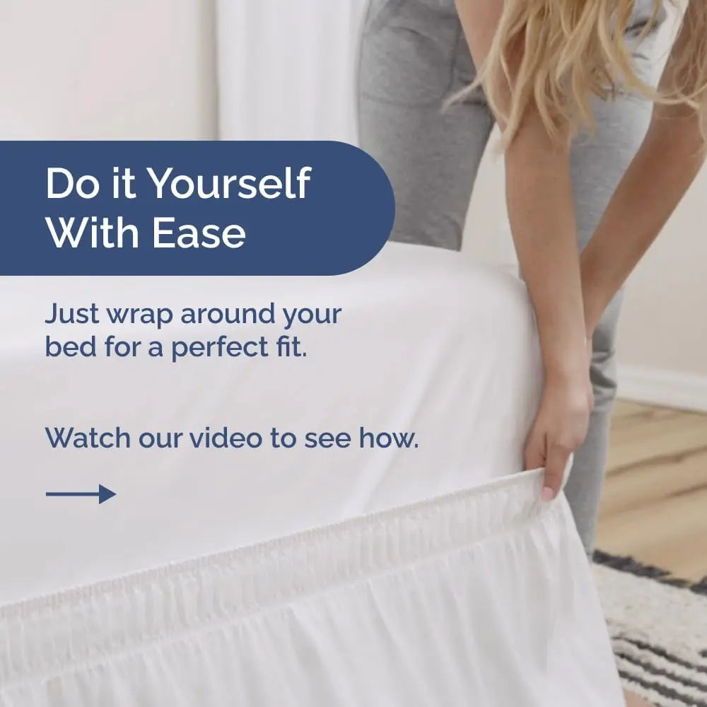Ruffled Microfiber Bed Skirt with Split Corners