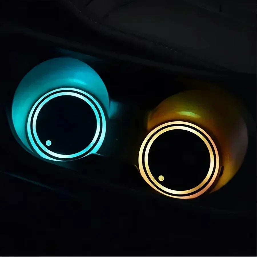 LED Cup Holder Coasters with 7 Color-Changing Lights