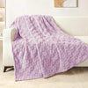 Lilac Checkered Fleece Throw Blanket – Soft & Cozy