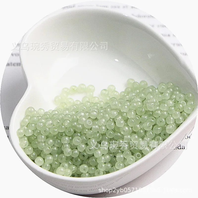 Jade Ice Glass Rice Beads for Jewelry Making