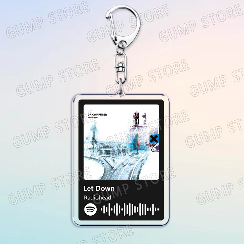 Radiohead Music Keychain Set with Song-Inspired Designs