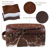 Hanging Leather Toiletry Bag with Durable Water-Resistant Design