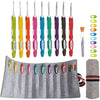 Ergonomic Crochet Hook Set with Felt Storage Roll