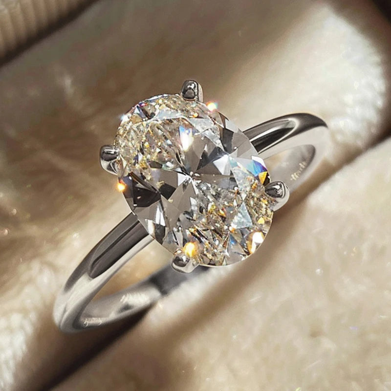 Oval Sterling Silber Verlobungsring