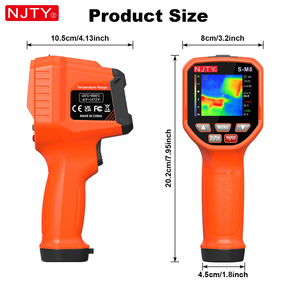 Handheld Infrared Thermal Imager with Dual-Light Fusion (Range -20°C to 800°C)