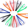 A collection of microfiber glasses cleaning tools in various colors including orange, red, green, and blue.