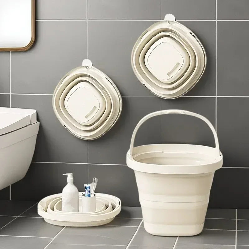 Foldable Water Bucket with Carry Handle for Camping and Home