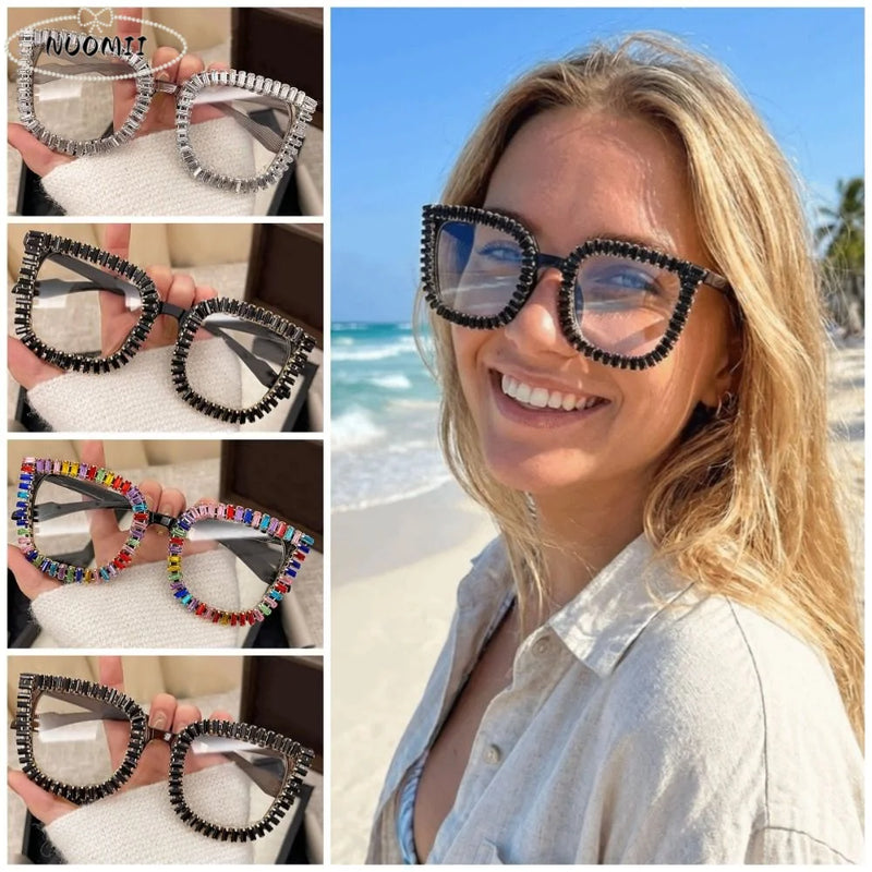 Rhinestone-Embellished Gradient Sunglasses