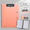 Pink A3/A4 clip folder with two clips for vertical and horizontal document storage