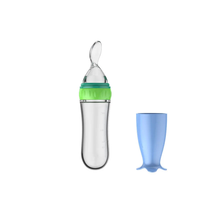 Silicone Baby Food Feeder Spoon with Suction Cup