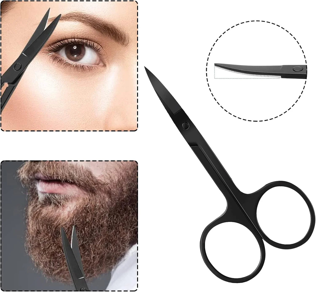 Professional Eyebrow Trimming Kit with Stainless Steel Tweezers