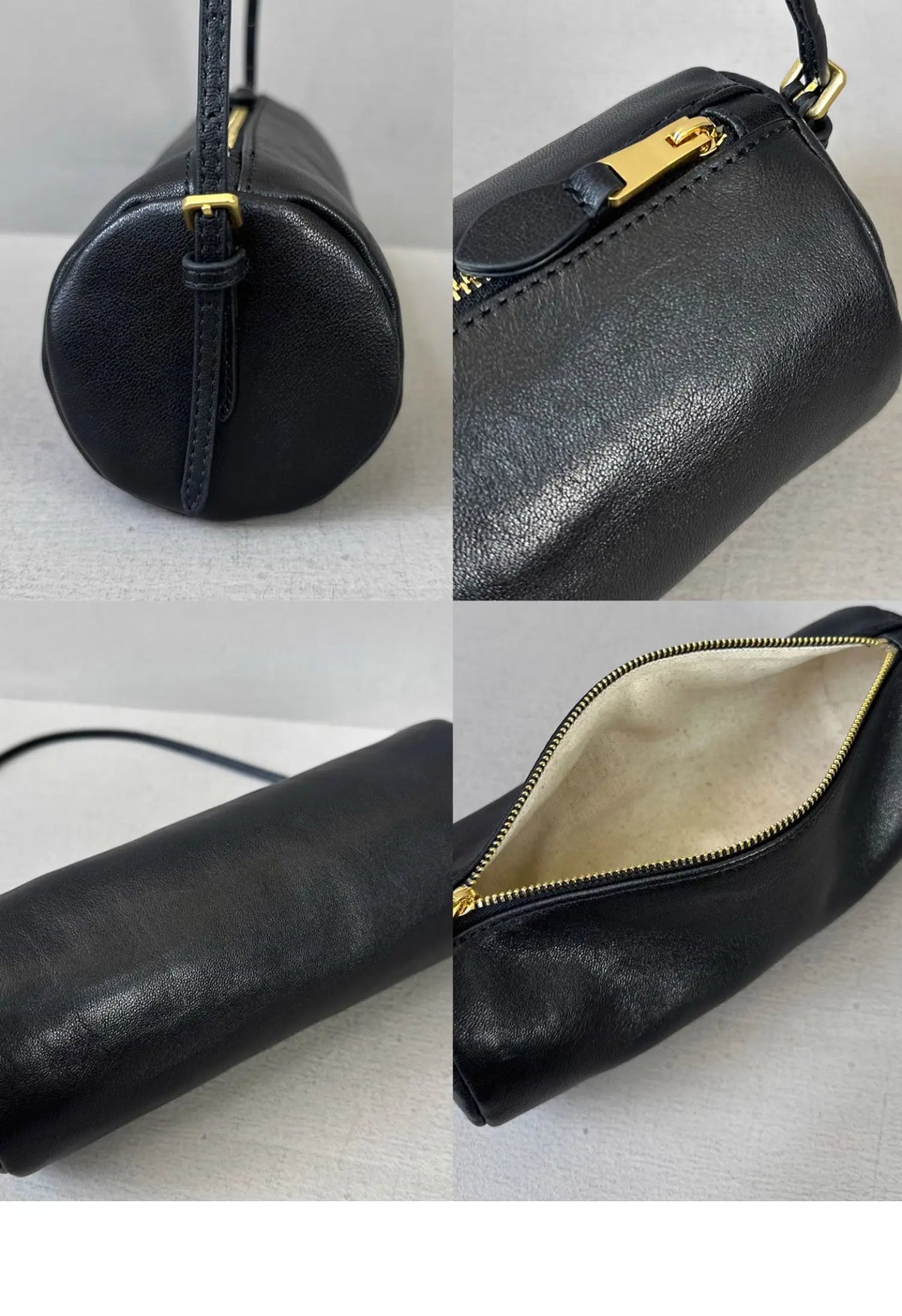 Vintage Y2K Vegetable-Tanned Leather Cylinder Bag