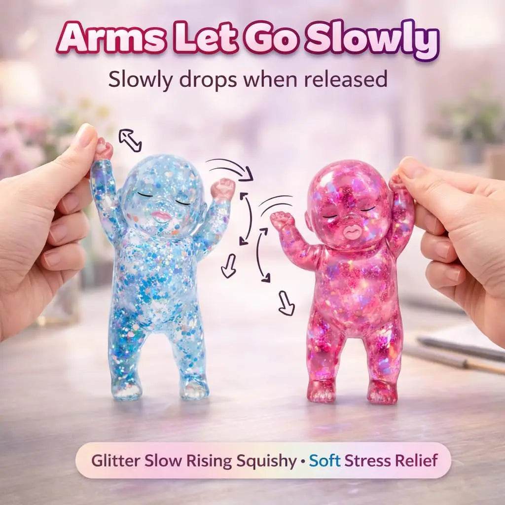 Glitter Squishy Fidget Toy - Slow Rebound Stress Relief for Kids and Adults