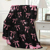Chic Bow Print Flannel Throw Blanket