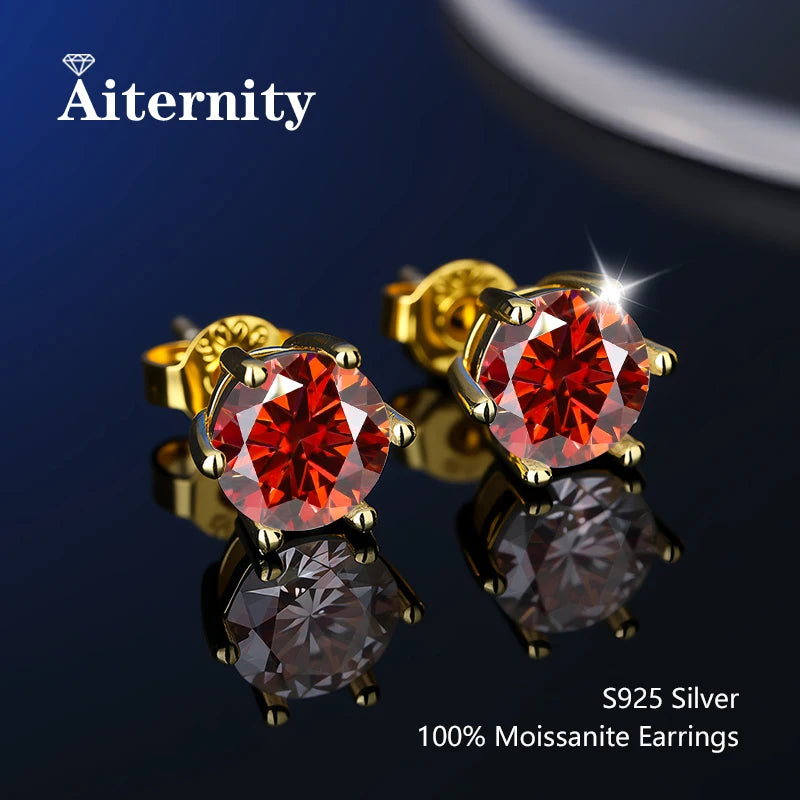 S925 Sterling Silver Moissanite Stud Earrings