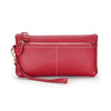 Genuine Cowhide Leather Long Wallet with Zipper Closure