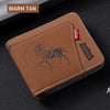 Vintage Waxed Leather Bifold Wallet with Coin Pocket