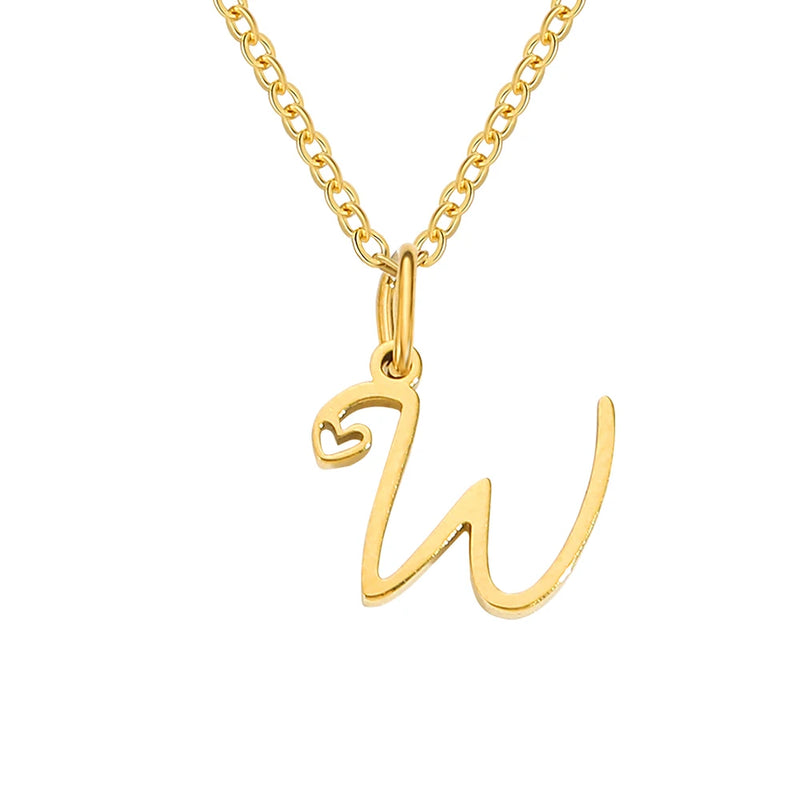 Collier avec Lettre Initiale et Pendentif Cœur