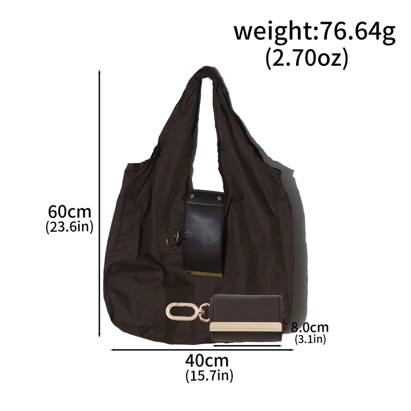 Large Canvas Tote Bag with Keychain Attachment