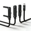 Black USB-C fast charging cable with a foldable phone stand attachment.