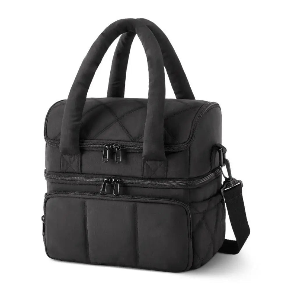 Insulated Double-Deck Lunch Tote with Leakproof Lining