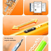 Precision rechargeable electric screwdriver set showing various components and a 600mAh lithium battery