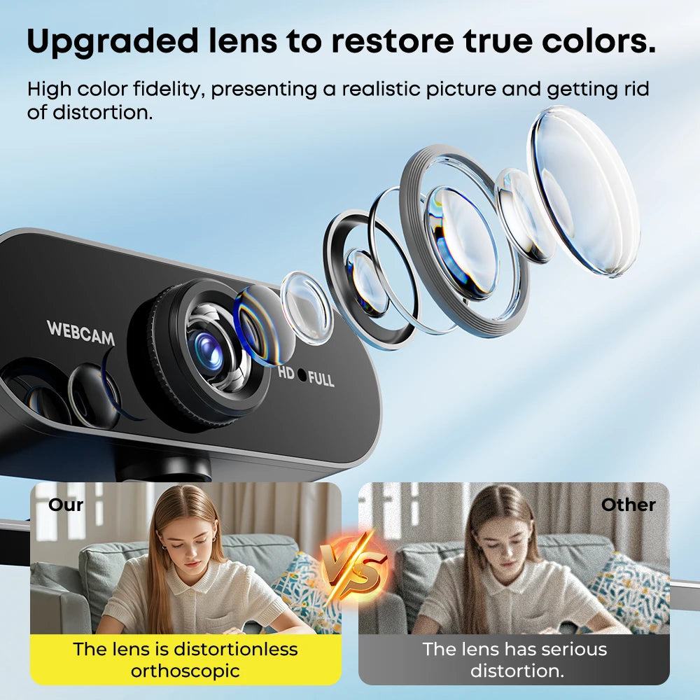 1080P Full HD Webcam with Auto Focus and Microphone