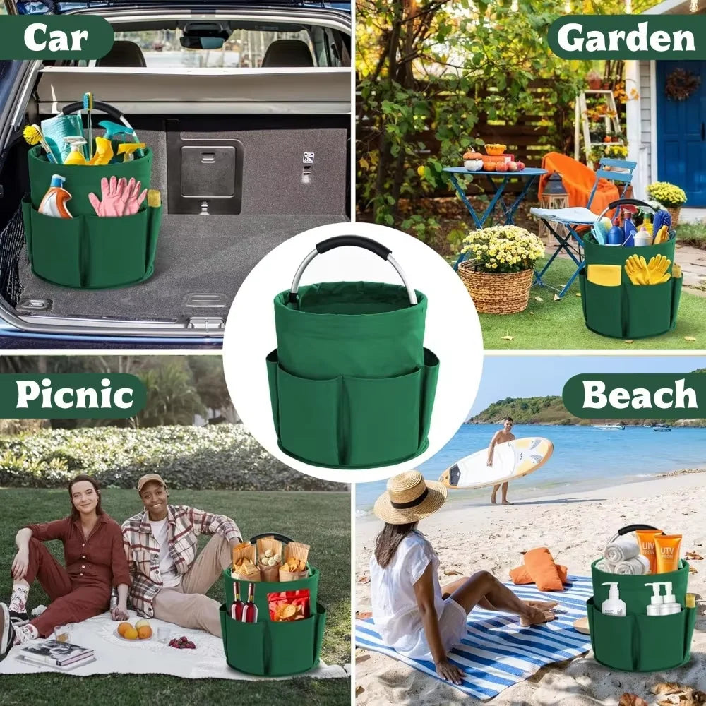 Foldable 17L Storage Organizer Basket with Carry Handle