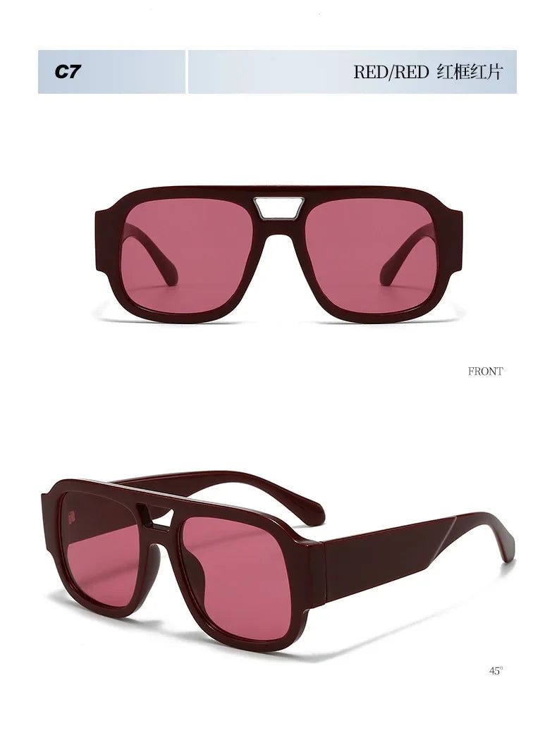 Retro Square Leopard Print Sunglasses for Women