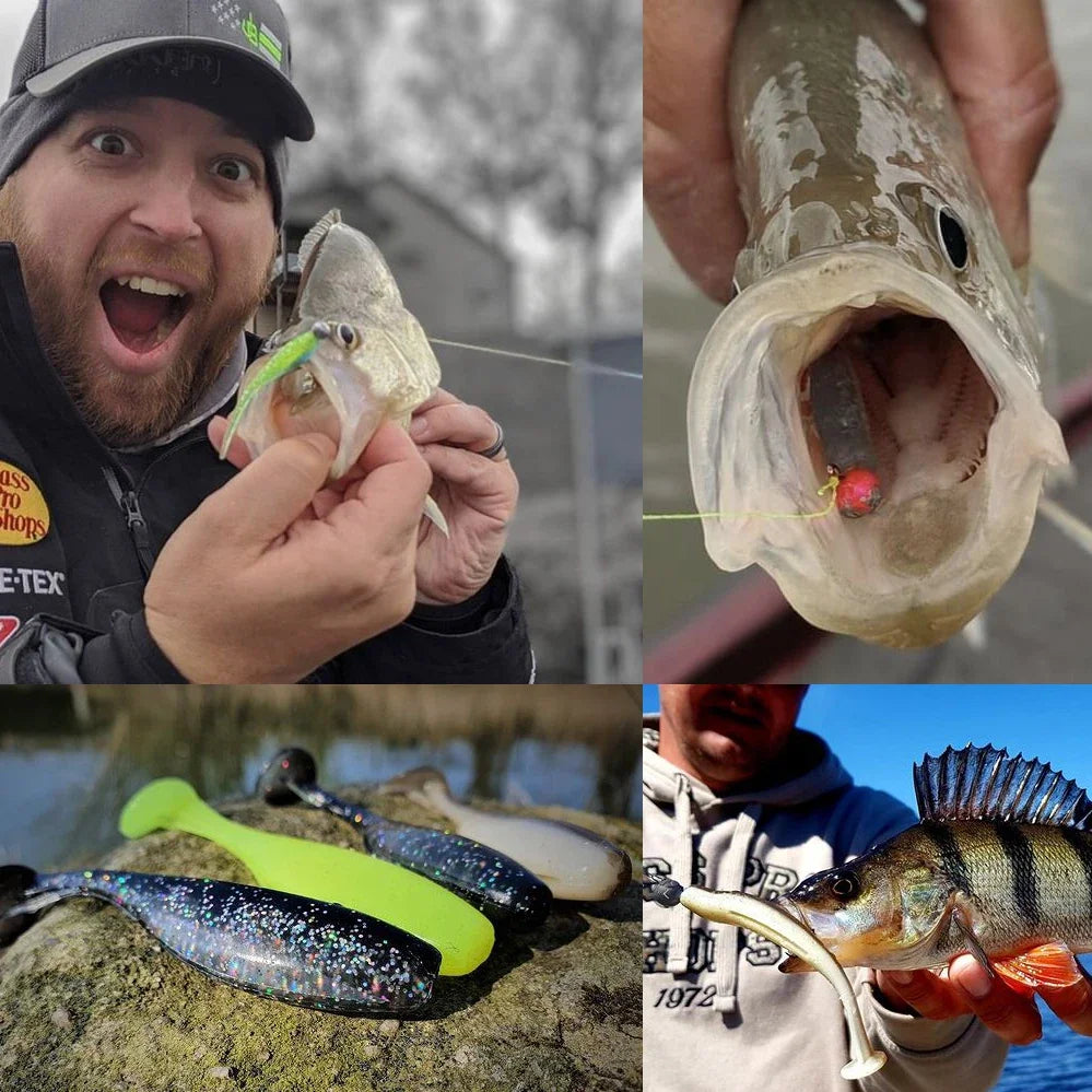 Realistic Soft Bait Fishing Lures with Jig Heads