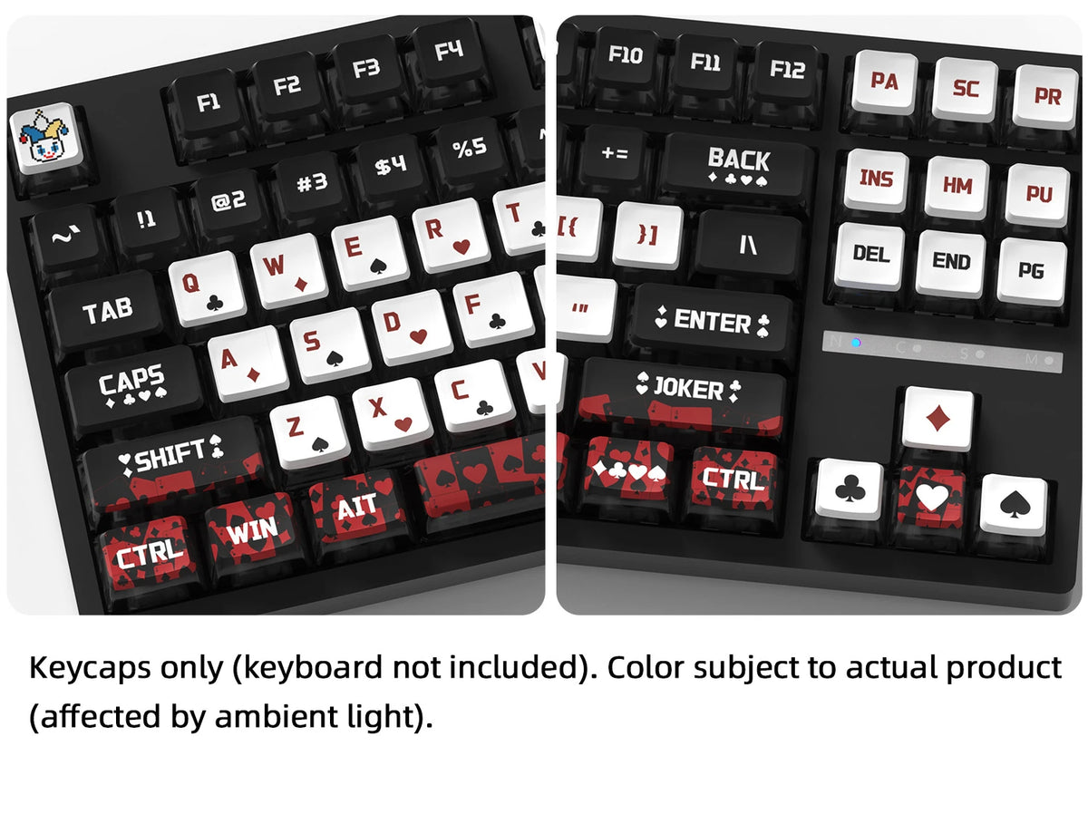 Poker Four-Sided Backlight Keycaps Set - 132 Keys PBT+PC Double-Shot for MX Switches