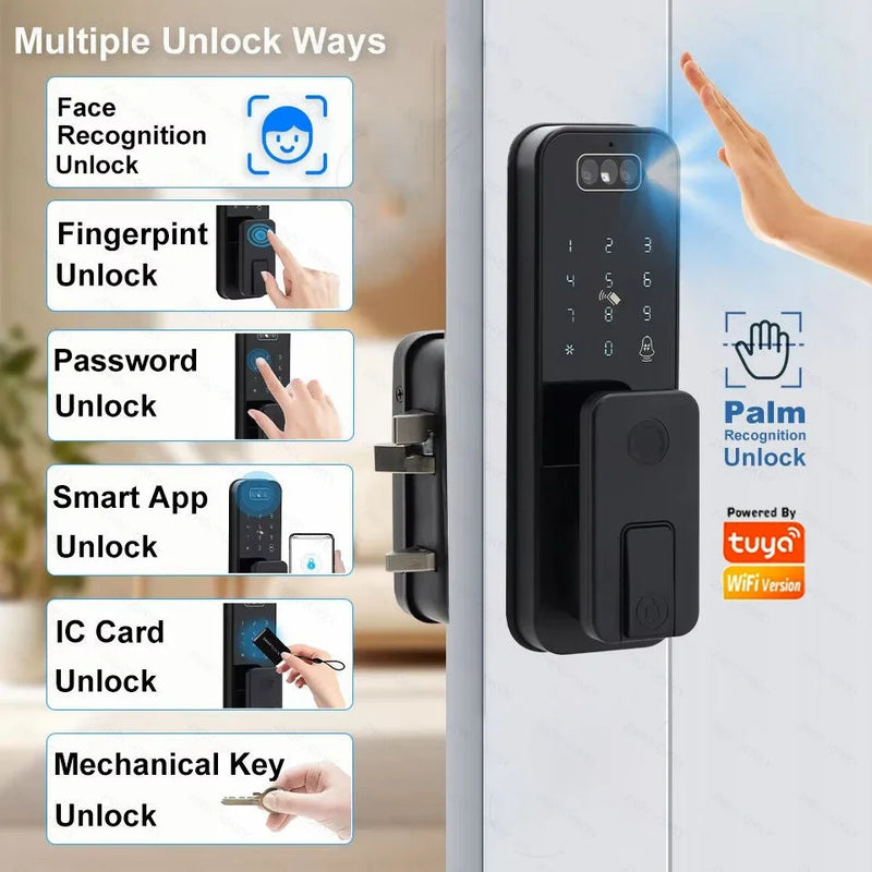 Smart Palm & Face Recognition Door Lock with WiFi App Control