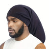 Satin Long Tail Hair Bonnet for Men - Anti-Frizz Night Cap for Braids
